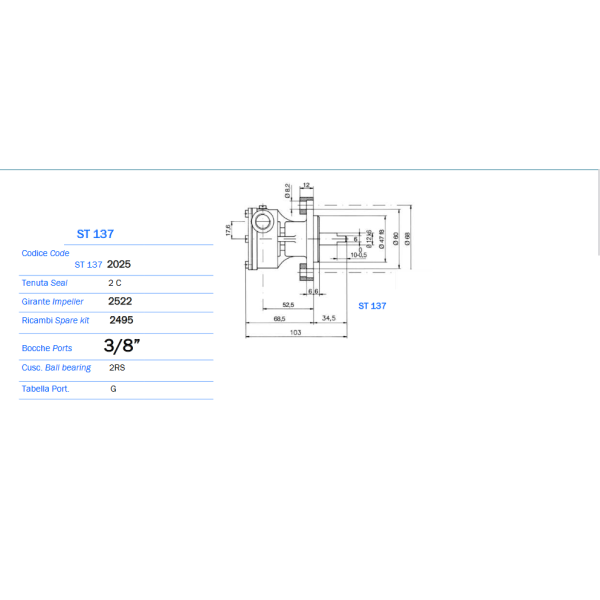 Ancor Pompa Raffreddamento Motore St137 - Promarine